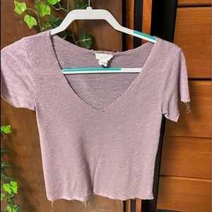 Purple V neck top